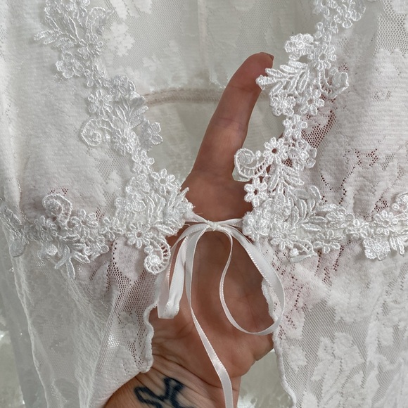 CLAIRE PETTIBONE BLOSSOM 2 size large lace intimates heirloom lingerie Robe - Picture 6 of 14